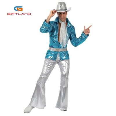 China Polyester Carnival Party Costume 60s 70s Men Adult Disco Costume for sale