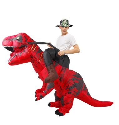 China Funny Halloween Men's Comfortable and Breathable Inflatable Riding Dinosaur Costume Men's Inflate T Rex Costume for sale