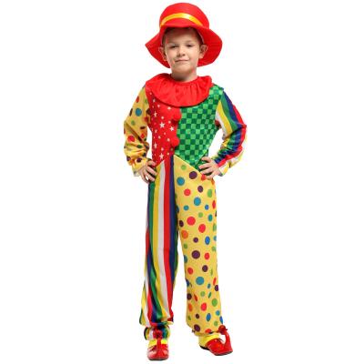 China Polyester Kids Halloween Costume Funny Cute Joker Clown Jumpsuits For Boys Dress Up Party Costumes for sale