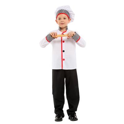 China Polyester Chef Costumes With Chef Hat For Kids Boys Halloween Costume Dress Up Party Role Play Costume Set for sale