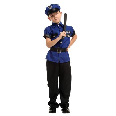 China Polyester Children Halloween Costume Kids Police Costume Set Boys Officer Uniform Wholesale Party Clothes for sale