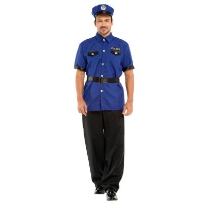 China Wholesale Polyester Men Police Officer Costumes Adult Halloween Costumes For Role Game Uniform Party for sale