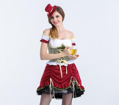 China Women's Polyester Oktoberfest Costume Carnival Party Costume Cute Skirt Plus Size Adult Ladies Dresses for sale