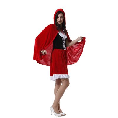 China Halloween Party Cosplay Performance Women Halloween Costume Red Hooded Cape Short Skirt Halloween Party Crossdressing Costume For Adult for sale