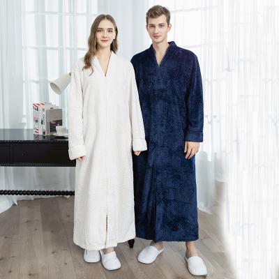 China Plush Thermal Soft Warm Fleece Bathrobe Cozy Women's Robe For Couples for sale