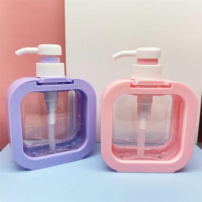 China 300ml Cosmetic Square Shaped Cosmetic Container Plastic Colorful Hand Wash Liquid Soap Foam Bottles Body Lotion Bottle With Pump for sale