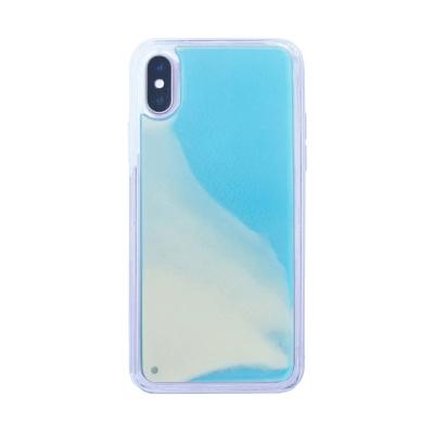 China Liquid Protector Cover Neon Sand Case Phone Covers Luminous Shiny TPU PC Phone Case For iPhone x/xs/xs Max for sale