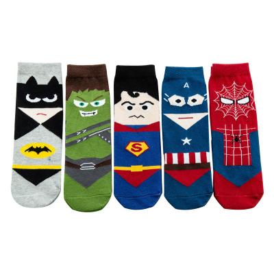 China 2020 Young Sporty Tube Socks Kids Girl Boy Superhero Spiderman Cartoon Kids Socks Popular Pure Cotton Socks for sale