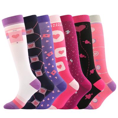 China 20-30mmhg Sports Stockings Logo 20-30mmhg Nurse Football Antibacterial Custom Wholesale Medical Knee High Running Compression Socks for sale