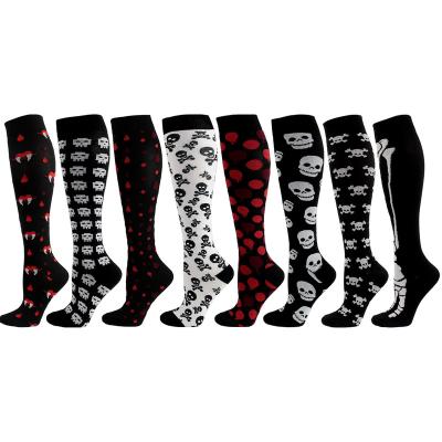 China 2021wholesale 20-30mmhg Antibacterial Bone Skeletons Heal Medical Running Retraining Men Football Sports Stockings Knee Compression Socks Highs for sale