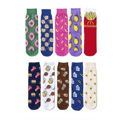 China Antibacterial Cool Food French Fries Hip Hop Crew Bangs Funny Happy Street Bangs Men Harajuku Skateboard Personality Trend Socks for sale