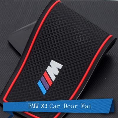 China Special green latex car armrest material interior storage box trim special latex door slot mat for BMW X3 for sale