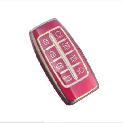 China Factory New Style Taijs TPU Car Key Cover Gold Edge Rubber Auto Key Case For Hyundai Genesis GV70 80 90 Rohens for sale