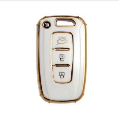 China TAIJS Factory Sales Gold Edge Car Key Cover Shell TPU Auto Key Case For HYUNDAI ELANTRA IX35 SONATA SPORTAGE K2 FORTE K3 for sale