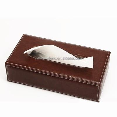 China Classic Car Styling Car Tissue Box Leather Face Holder With Car Logo for sale