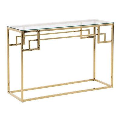 China (Other) adjustable modern luxury glass decorative table for living room stainless steel console coffee table for sale