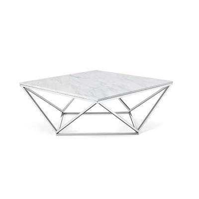 China 2023 Wholesalers Low Price Adjustable Coffee Table Design Square Marble Leg Table (Other) Gold for sale