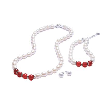 China Turkish Jewelry Brand CLASSIC Red Agate Beads Set With Bracelet for sale