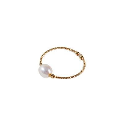 China Z20210903 Cute Adjustable 925 Jewelry 14k Silver Gold Plated Freshwater Pearl Ring For Women for sale