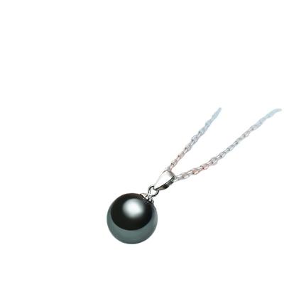 China High Quality 18k Gold Tahitian Black Real Seawater Pearl Pendant Necklace For Women for sale