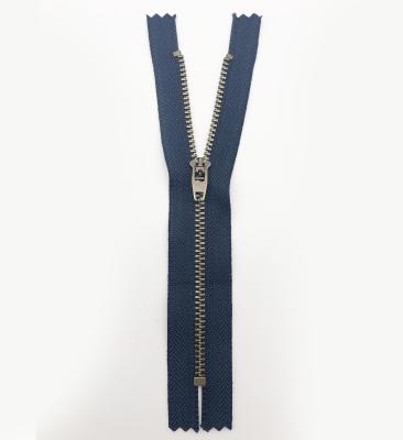 China YG 4.5yg Lattice Zipper Color Y Teeth Navy Antique Brass Strip 15cm for sale