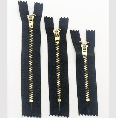 China 4.5YG 4.5YG Jeans Metal Zipper 3# Zipper Denim Lattice Brass Antique Bronze Zipper for sale