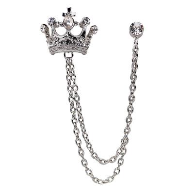 China Crystal Knighthood Men's crown chain brooch for men for sale