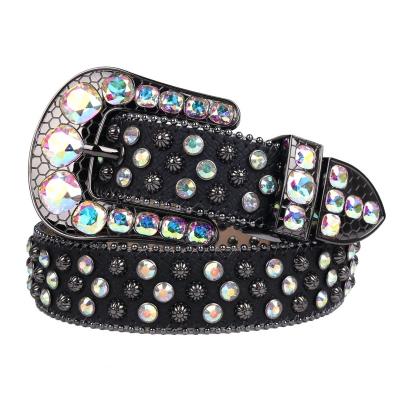 China Can do as well MACWAVE kid's size rivet series style to new Concho Diamond Studded Rhinestone Belt Black Bling Bling Colorful for sale