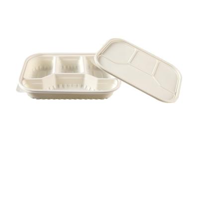 China Cornstarch Biobased Biodegradable Lunch Box Takeout Food Container Biodegradable Tableware for sale