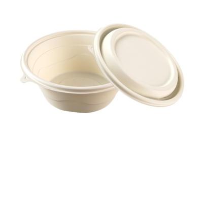 China Biodegradable Safe Compostable Container Disposable Cornstarch Microwave Takeout Food Container for sale