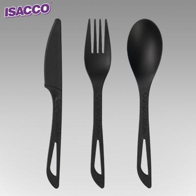 China 6.5inch CPLA Disposable Cutlery Knife Fork Takeout Spoon Set Biodegradable Disposable Cutlery Set for sale