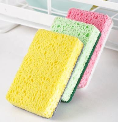 China Cellulose Non Scratch Sponge Household Sponge Kitchen Sustainable Flat Pad Sponge for sale