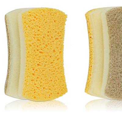 China Viable handle sponge scourer, nail saver, wood pulp sponge for sale