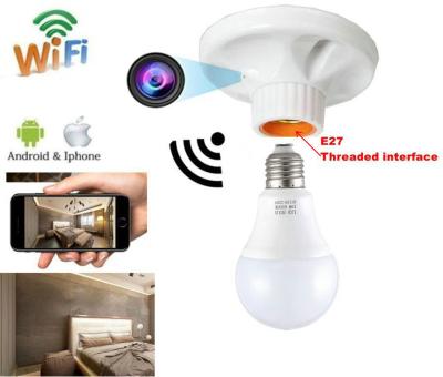 China Wireless Door Spy Camera IP Camera 1080P Wifi SPY CAM E27 Lamp Mount Outdoor Security Hidden Camera For Apartment Door for sale