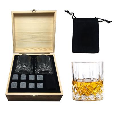 China 2021 Viable Amazon Success 8pcs Whiskey Stones With Gift Glass Set Wine Cooling Ice Cubes for sale