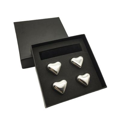 China 2021 Viable Best Selling Products In USA Amazon Stainless Steel Whiskey Heart Shaped Chilling Stones for sale