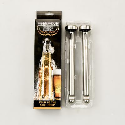 China Amazon Sustainable Success 2 Pack Stainless Steel Beer Fridge Cooler Sticks For Whiskey Beer Wine Drink for sale