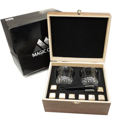 China Sustainable Amazon Stainless Steel Whiskey Stones Gift Set 8 Stone Chilling Gift For Men for sale