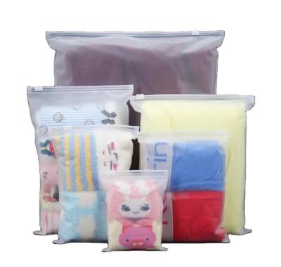 China Wholesale Moisture Proof Slider Plastic Packaging Under Dress Waterproof Frosted Zipper Bag For Clothes for sale