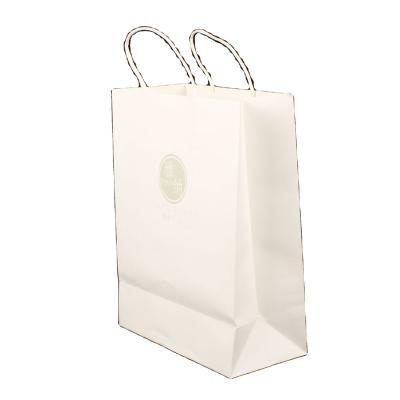 China White Recyclable Gift Kraft Paper Bag Master Branded Packaging For Small Business With Logo for sale