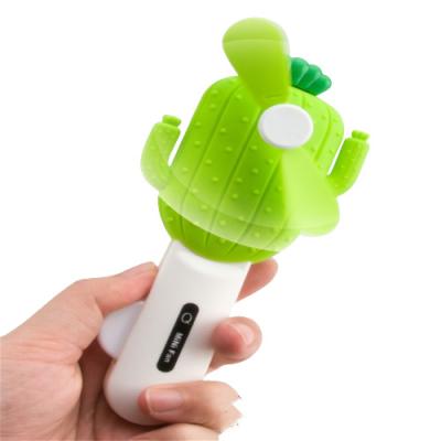 China Portable Mini Handheld Fan Hand Press Fan Summer Cartoon Cactus Hand Press Fan Manual Folding Blades Air Cooling for sale