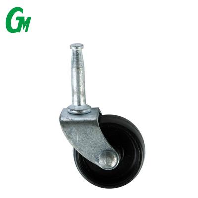 China Modern Black Single Nylon Bed Caster Wheel With Metal Plug for sale