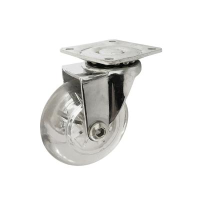 China Contemporary Hot Sale Modern Transparent PU Locking Silicon Caster Wheels for sale