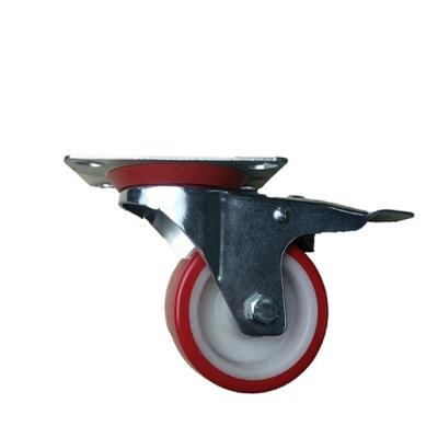 China Hotels 100mm Nylon TPU Core 125mm Tread Soft Swivel Caster With Needle Bearing for sale