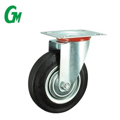 China Hotels 8 Inch 200mm Steel Core Rubber Tread Industrial Dumpcart Dump Bin Caster Wheels Orchard Metal Caster Wheel for sale