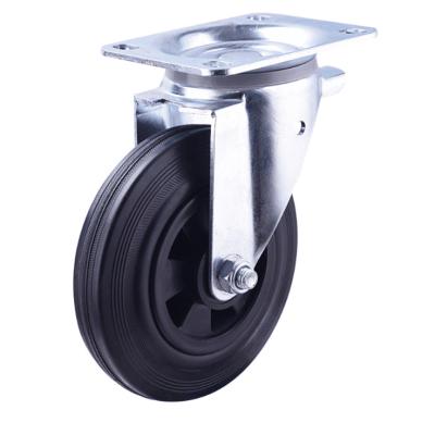 China Farms 8 Inch And 10 Inch Single Rubber Wheel For Large Waste Bin Plastic Wheels for sale