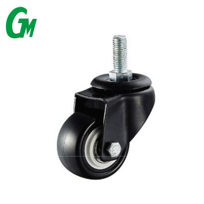 China M8 M10 Metal Stem Metal Modern Black 40mm Fork 50mm Wheel Industrial Caster For Display Rack for sale