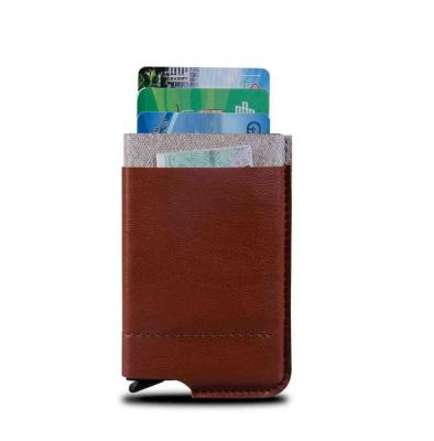 China Modern Creative Mini Credit Card Case Rfid Automatic Anti-theft Wallet Can Be Customized for sale