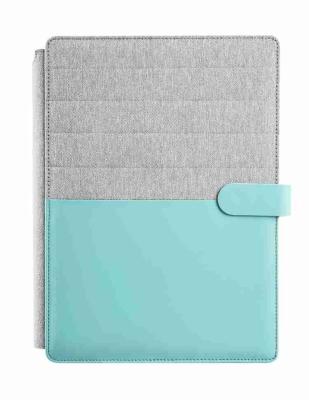 China Custom Two Tone Fabric +PU Organizer Working Meeting Presentation Business Folder Combination With Pocket for sale