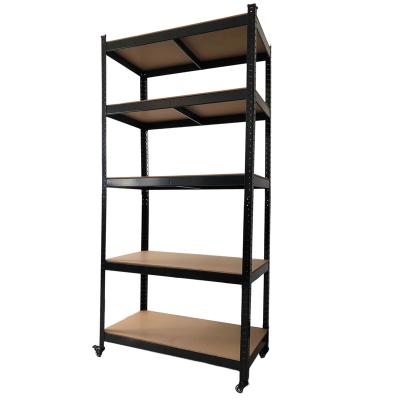 China Heavy Duty Corrosion Protection 5 Tiers Metal Boltless Storage Racking Garage Shelving Shelving Unit Stacking Racks With Wheels for sale